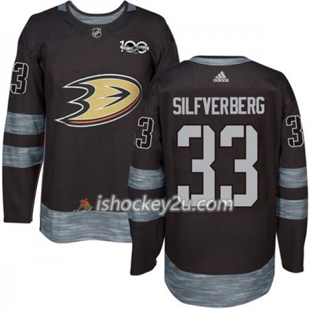 Mænd NHL Anaheim Ducks Trøje Jakob Silfverberg 33 1917-2017 100th Anniversary Adidas Sort Authentic